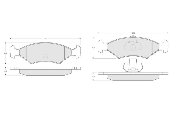 PROCODIS FRANCE Комплект тормозных колодок, дисковый тормоз PF1252